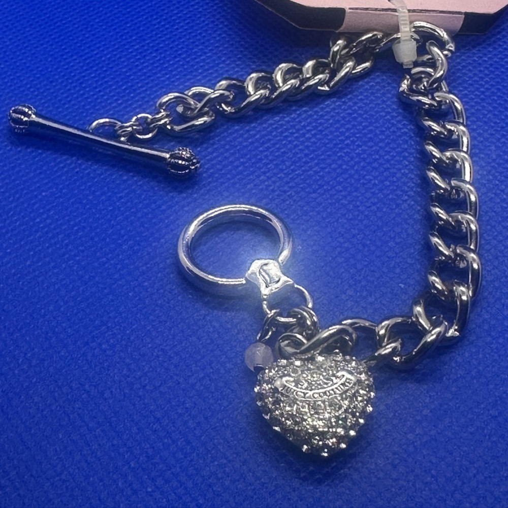 Juicy Couture Silver Bracelet with Heart Charm